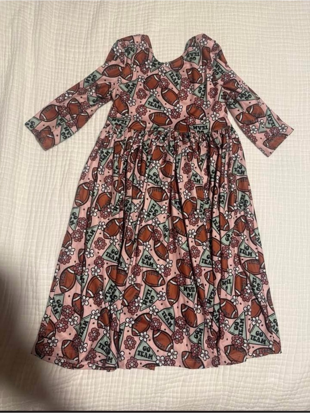 Girls Pink Football-Pattern mila & rose Dress size 7/8